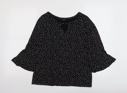 Womens UK Size 12 M&Co Black Basic Blouse