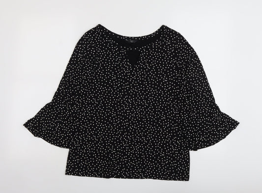 Womens UK Size 12 M&Co Black Basic Blouse