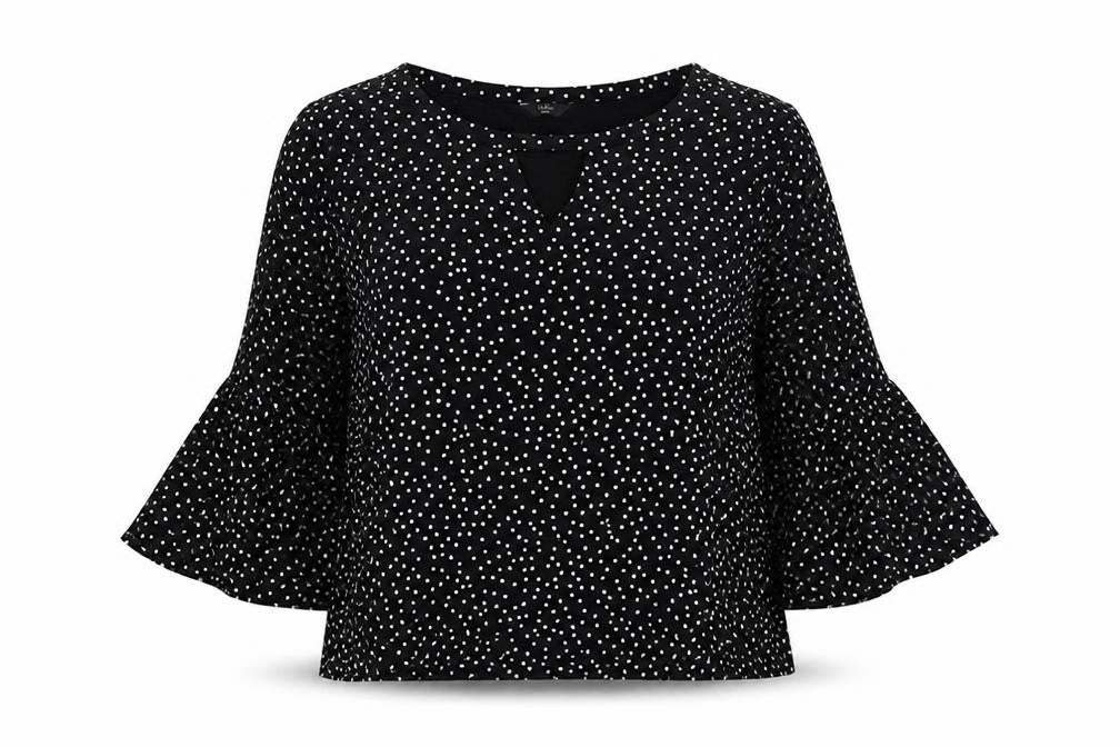 Womens UK Size 12 M&Co Black Basic Blouse