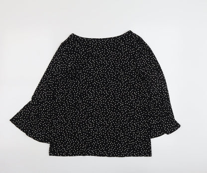 Womens UK Size 12 M&Co Black Basic Blouse