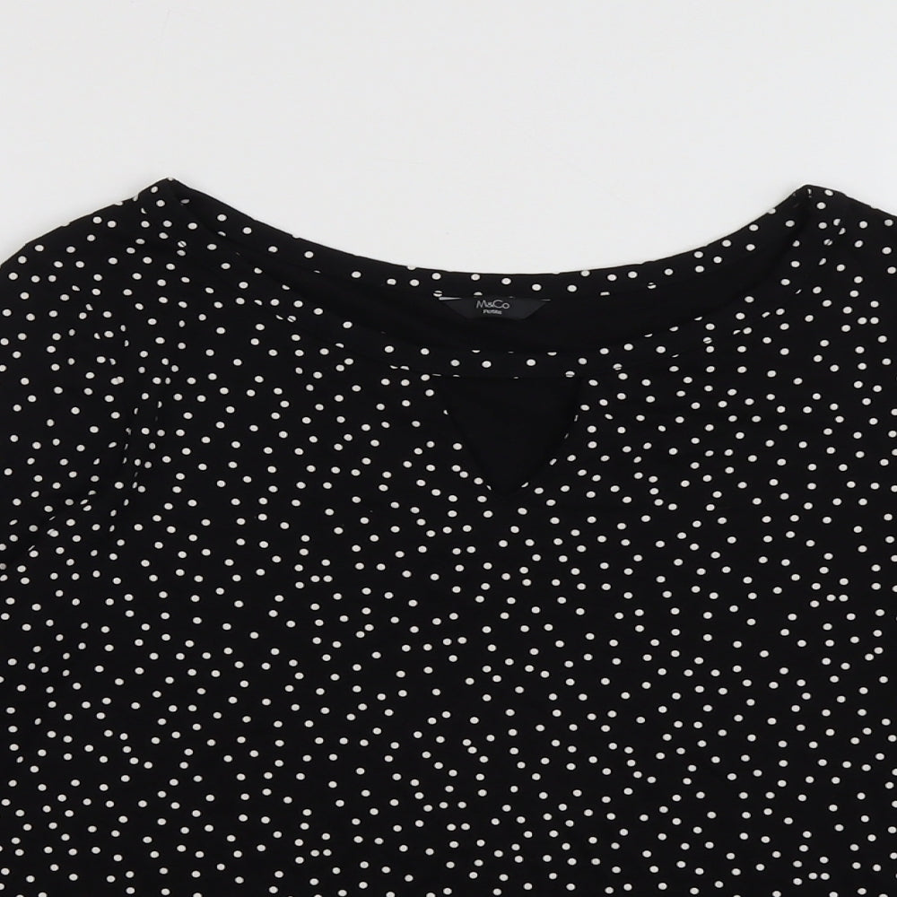 Womens UK Size 12 M&Co Black Basic Blouse