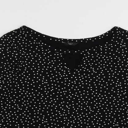 Womens UK Size 12 M&Co Black Basic Blouse