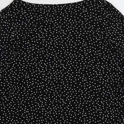 Womens UK Size 12 M&Co Black Basic Blouse