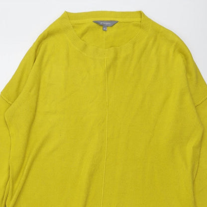 Principles Womens Yellow Round Neck Acrylic Pullover Jumper Size 14