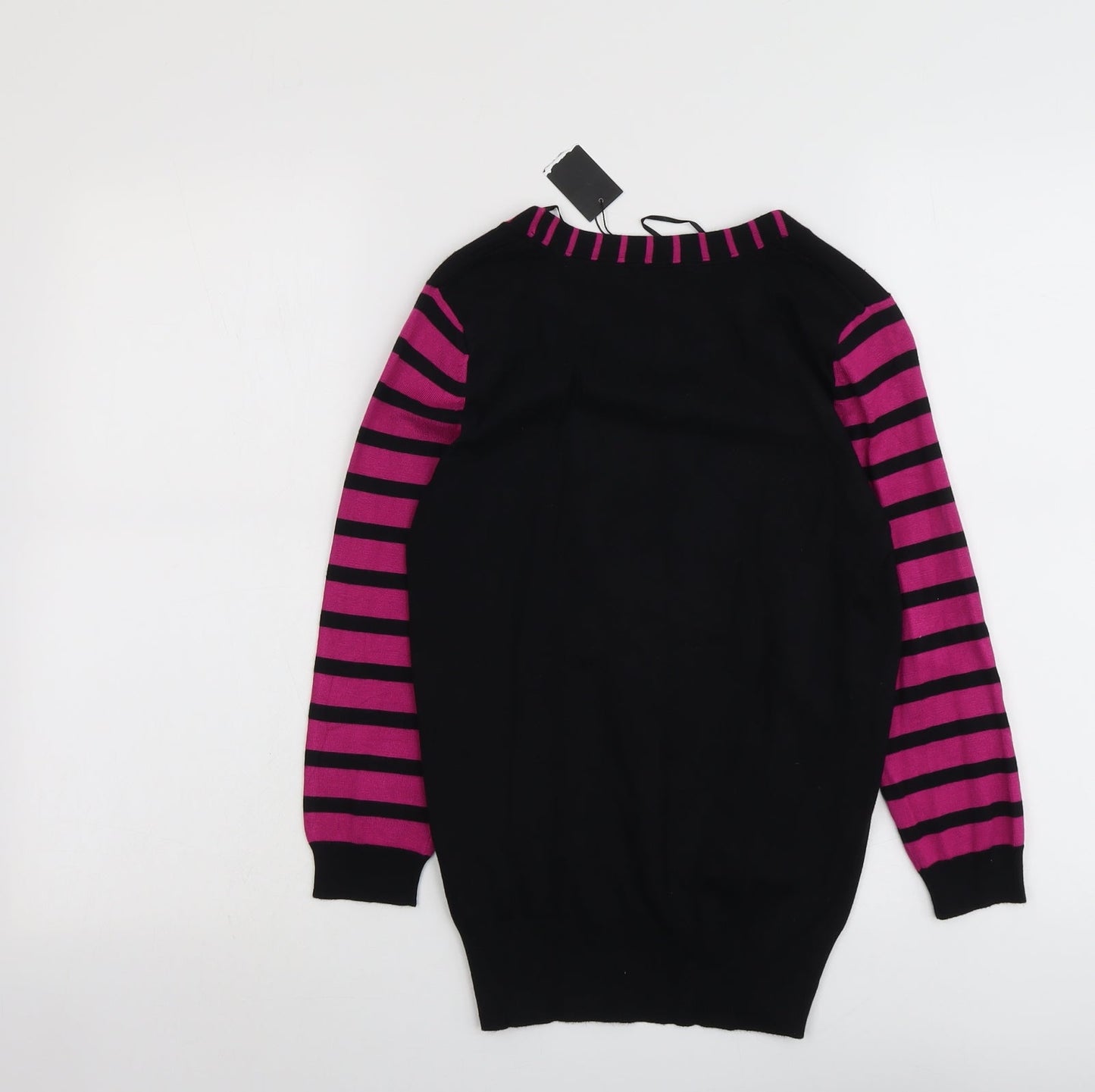 M&Co Womens Black Scoop Neck Viscose Pullover Jumper Size 10