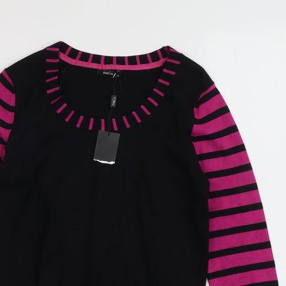 M&Co Womens Black Scoop Neck Viscose Pullover Jumper Size 10
