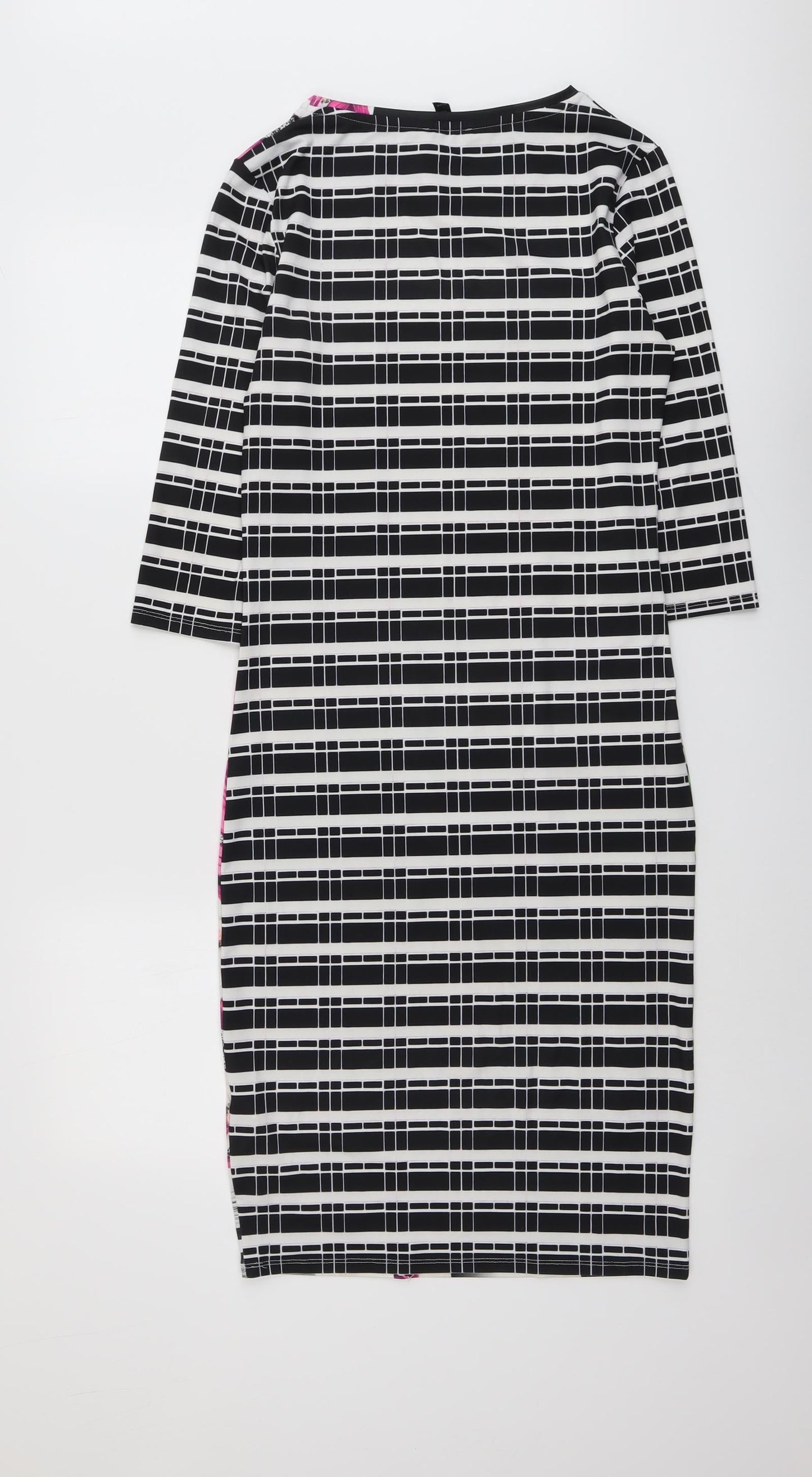 Topshop Womens Multicoloured Geometric Polyester A-Line Size 12 Round Neck Pullover
