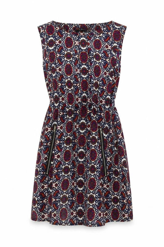Mela London Womens Multicoloured Geometric Polyester A-Line Size 8 Round Neck Pullover