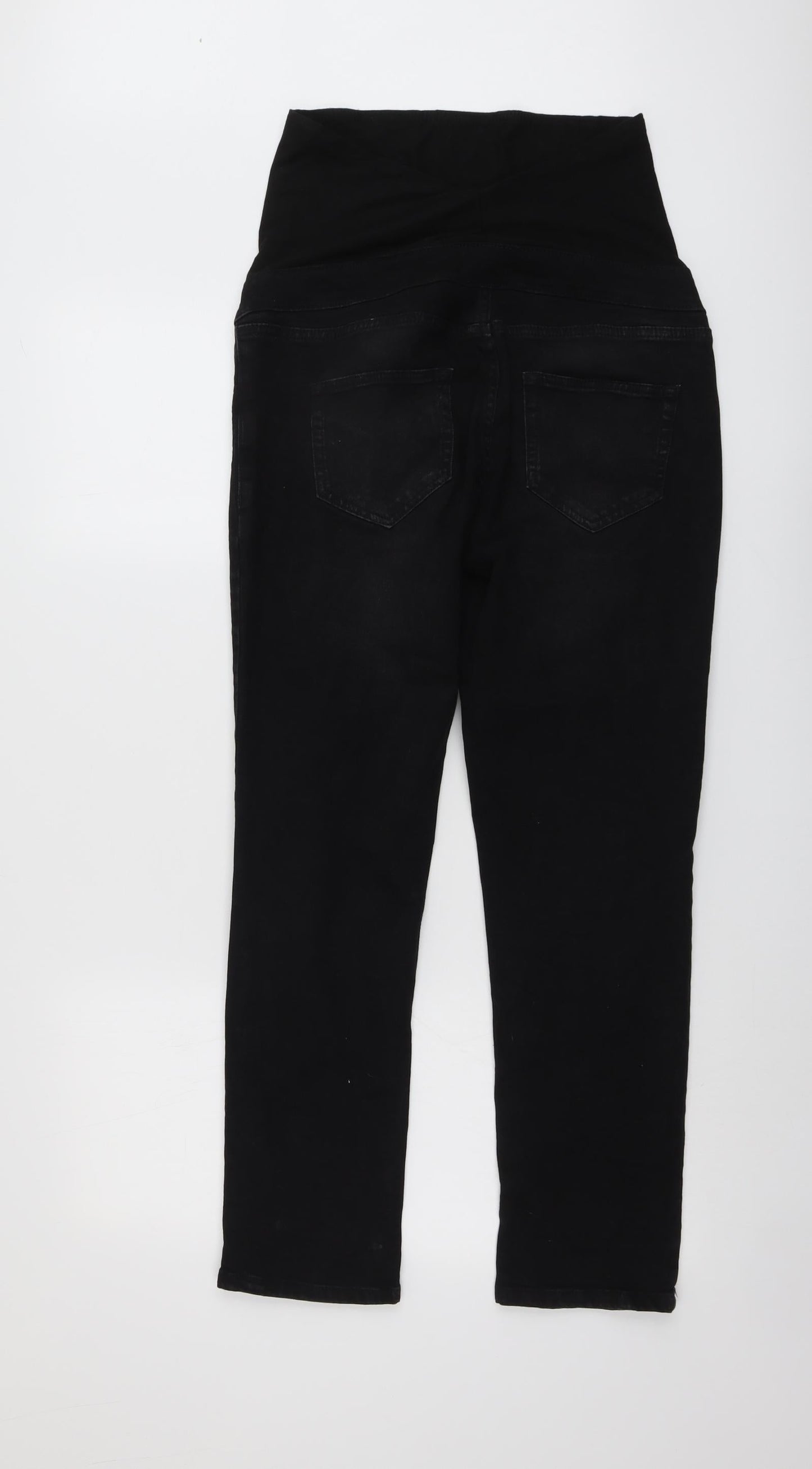 NEXT Womens Black Cotton Straight Jeans Size 8 L28 in Regular