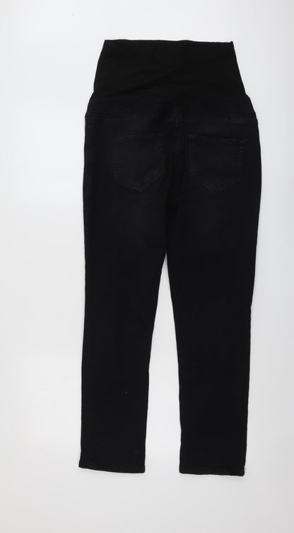 NEXT Womens Black Cotton Straight Jeans Size 8 L28 in Regular