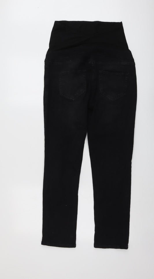 NEXT Womens Black Cotton Straight Jeans Size 8 L28 in Regular