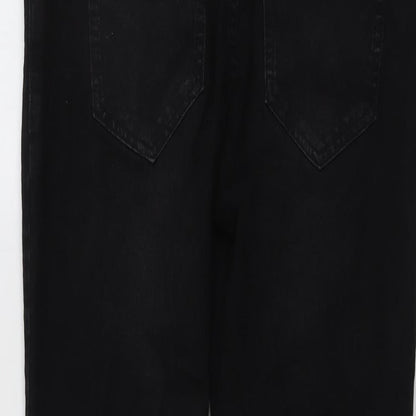 NEXT Womens Black Cotton Straight Jeans Size 8 L28 in Regular