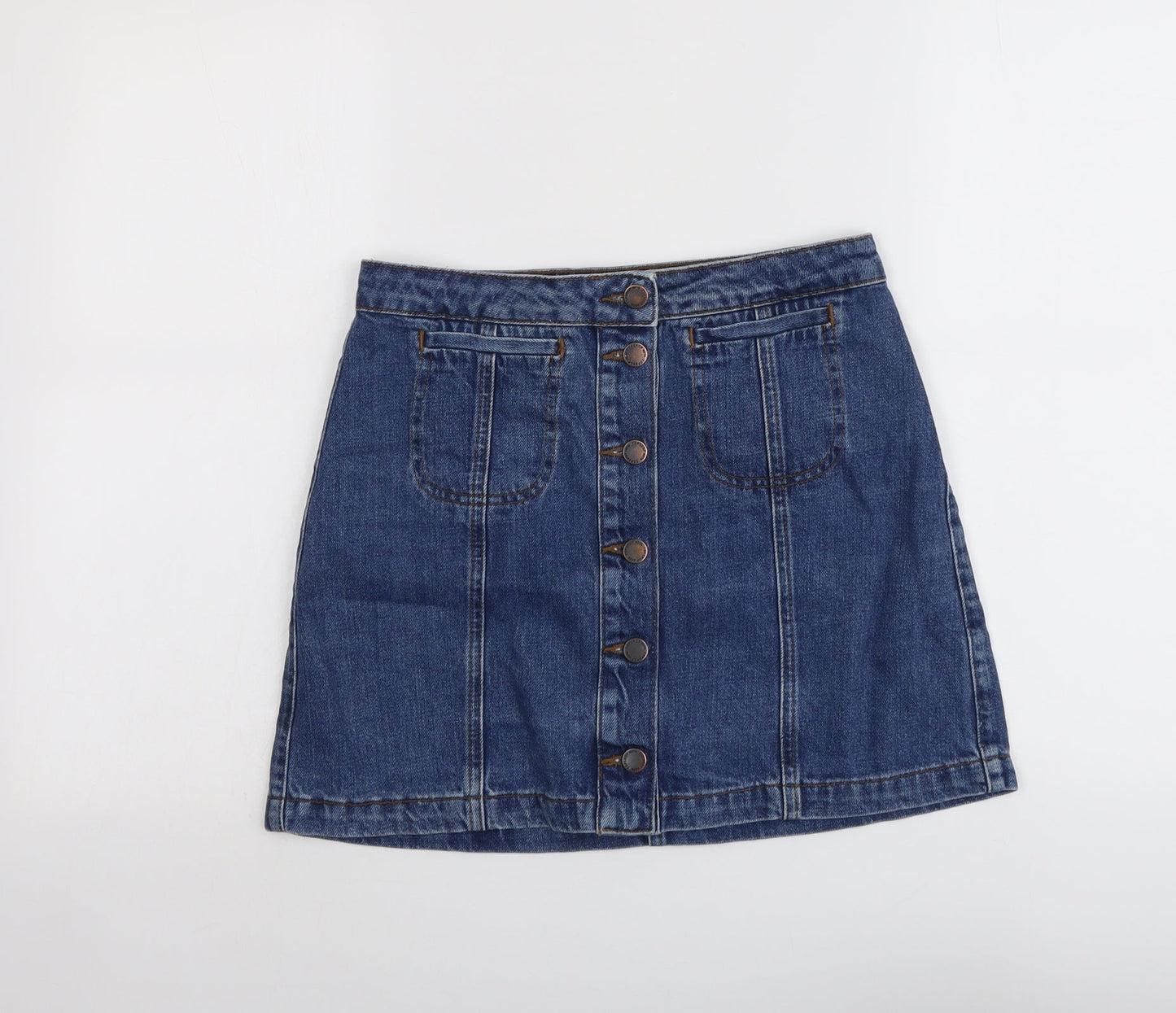 Womens UK Size 28 in Topshop A-Line Denim Skirt