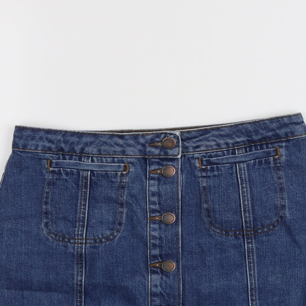 Womens UK Size 28 in Topshop A-Line Denim Skirt