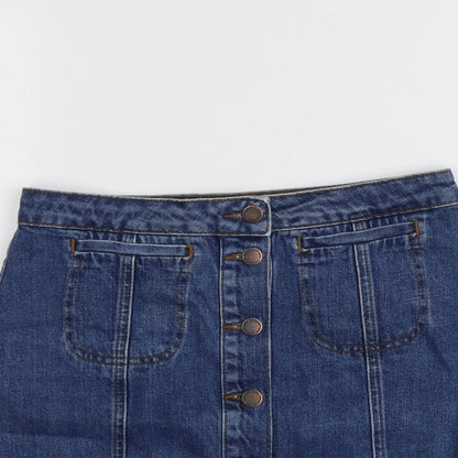 Womens UK Size 28 in Topshop A-Line Denim Skirt