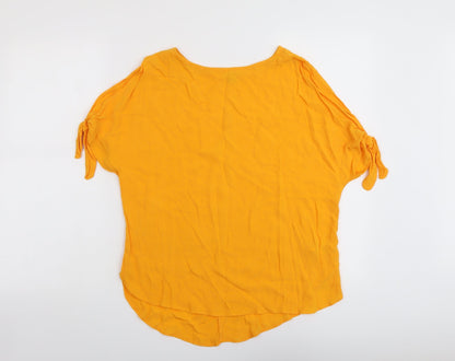 Womens UK Size 8 River Island Orange Basic Blouse