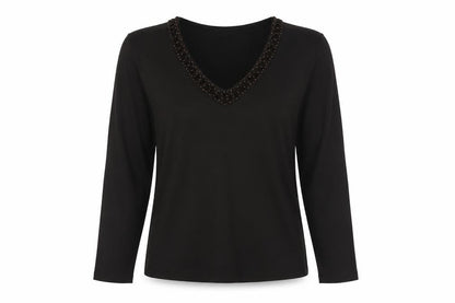Zucchero Womens Brown Viscose Basic T-Shirt Size 14 Scoop Neck