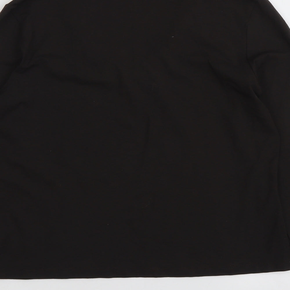 Zucchero Womens Brown Viscose Basic T-Shirt Size 14 Scoop Neck