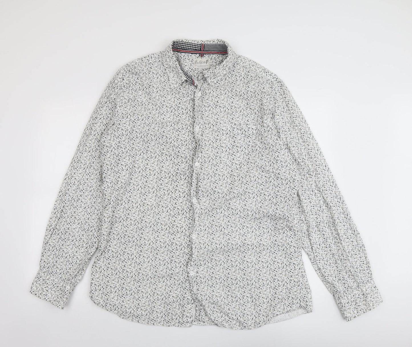 Mens UK Size 2XL Onfire White  Button-Up Long Sleeve Casual Shirt