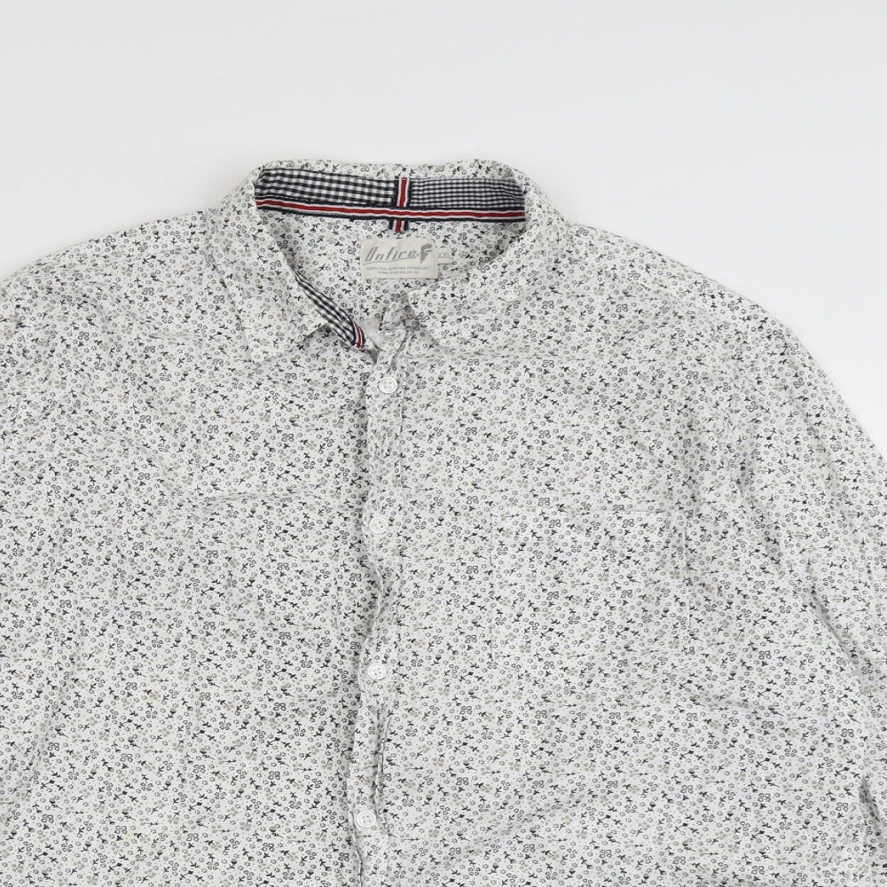 Mens UK Size 2XL Onfire White  Button-Up Long Sleeve Casual Shirt