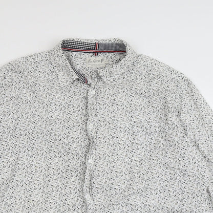 Mens UK Size 2XL Onfire White  Button-Up Long Sleeve Casual Shirt