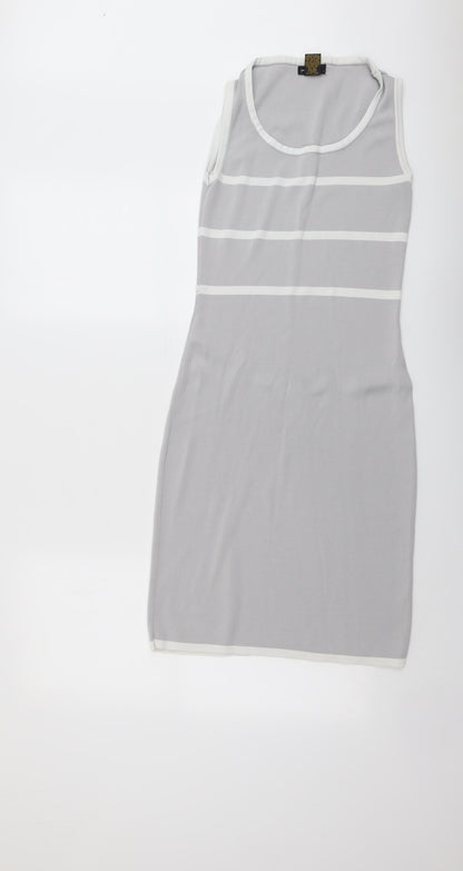 Grace Womens Grey Viscose A-Line Size S Round Neck Pullover