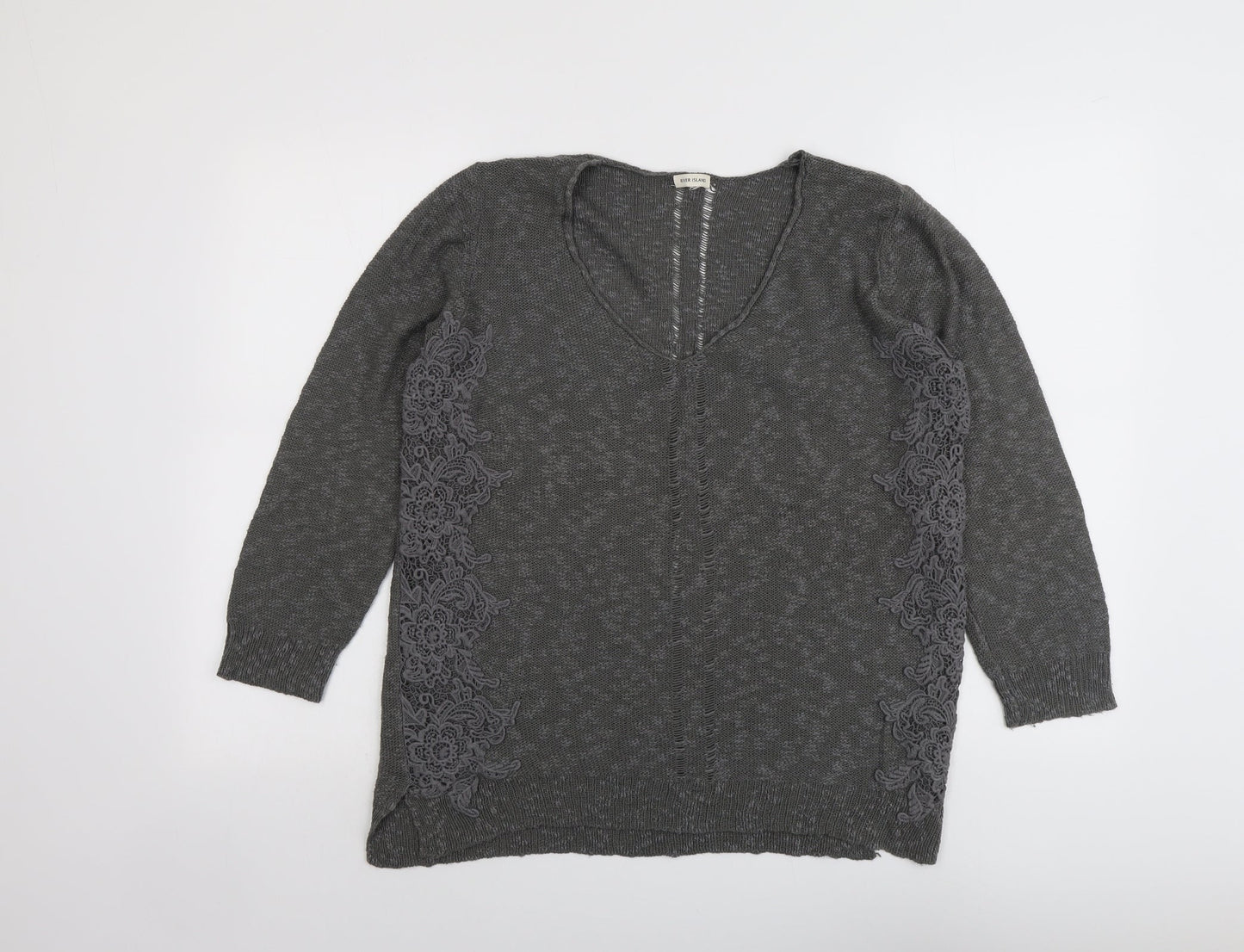 Womens UK Size 16 River Island Grey Pullover Jumper