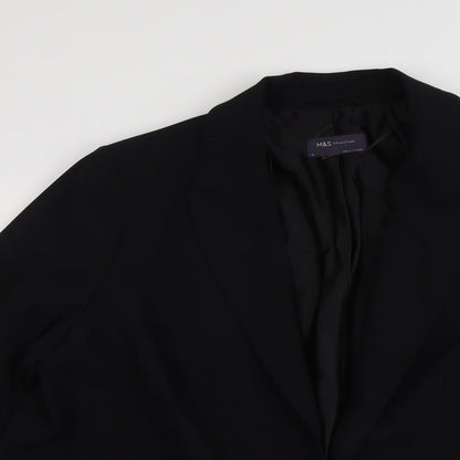 Marks and Spencer Womens Black Polyester Jacket Suit Jacket Size 20