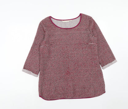 Epilogue Womens Pink Round Neck Polyester Pullover Jumper Size 14