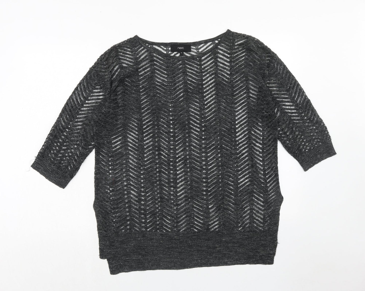 Womens UK Size 10 New Look Grey Basic Blouse