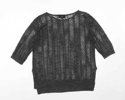 Womens UK Size 10 New Look Grey Basic Blouse
