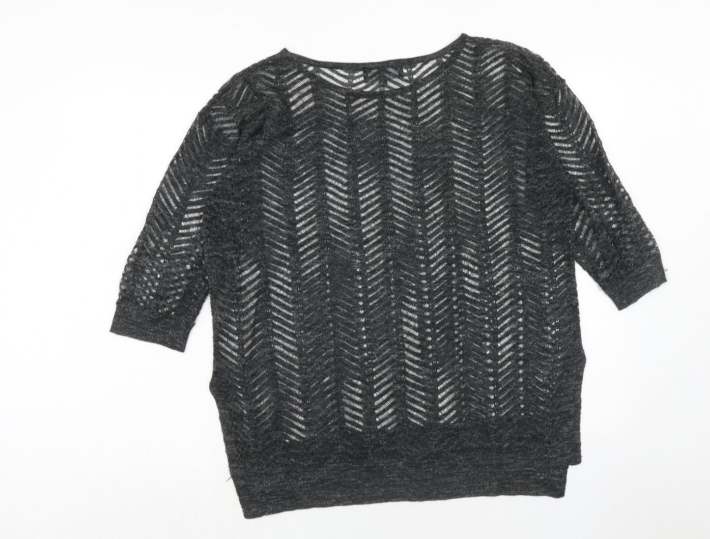 Womens UK Size 10 New Look Grey Basic Blouse