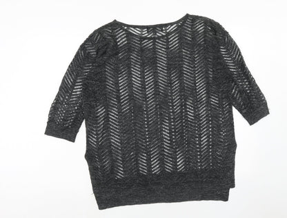 Womens UK Size 10 New Look Grey Basic Blouse