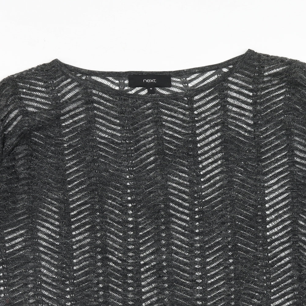 Womens UK Size 10 New Look Grey Basic Blouse