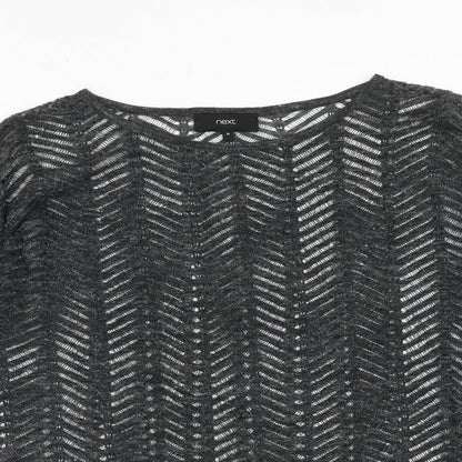 Womens UK Size 10 New Look Grey Basic Blouse