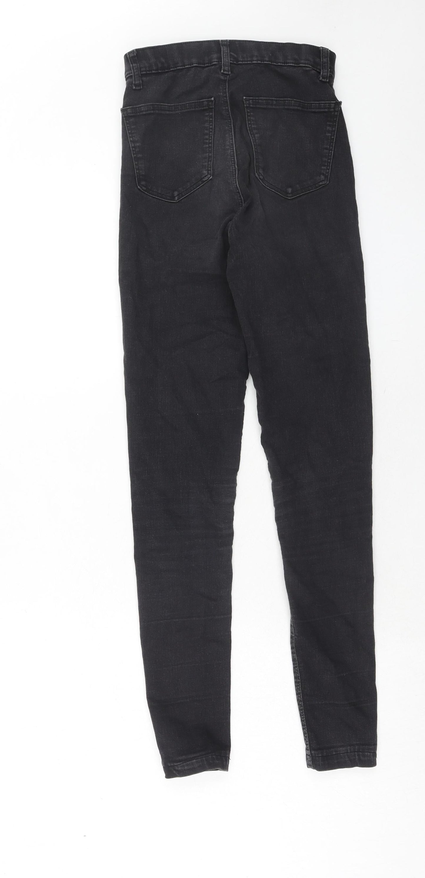 Topshop Womens Black Cotton Skinny Jeans Size 26 in L36 in Regular Zip