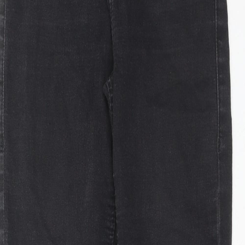 Topshop Womens Black Cotton Skinny Jeans Size 26 in L36 in Regular Zip