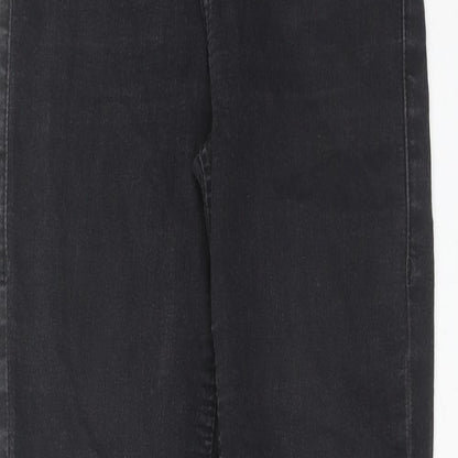 Topshop Womens Black Cotton Skinny Jeans Size 26 in L36 in Regular Zip