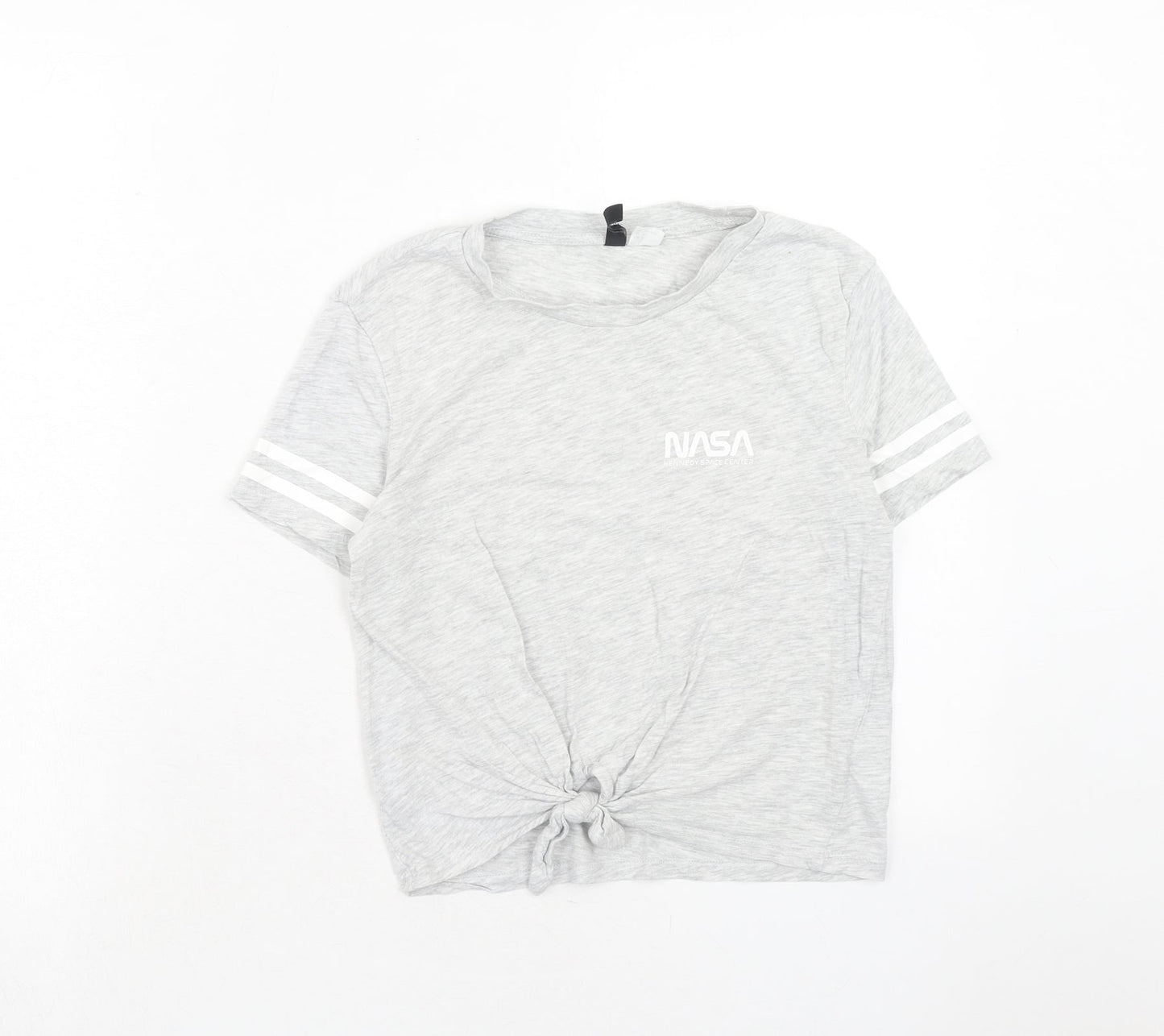 Womens UK Size XS H&M Grey Basic T-Shirt
