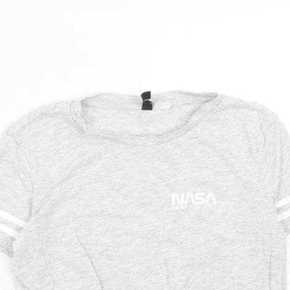 Womens UK Size XS H&M Grey Basic T-Shirt