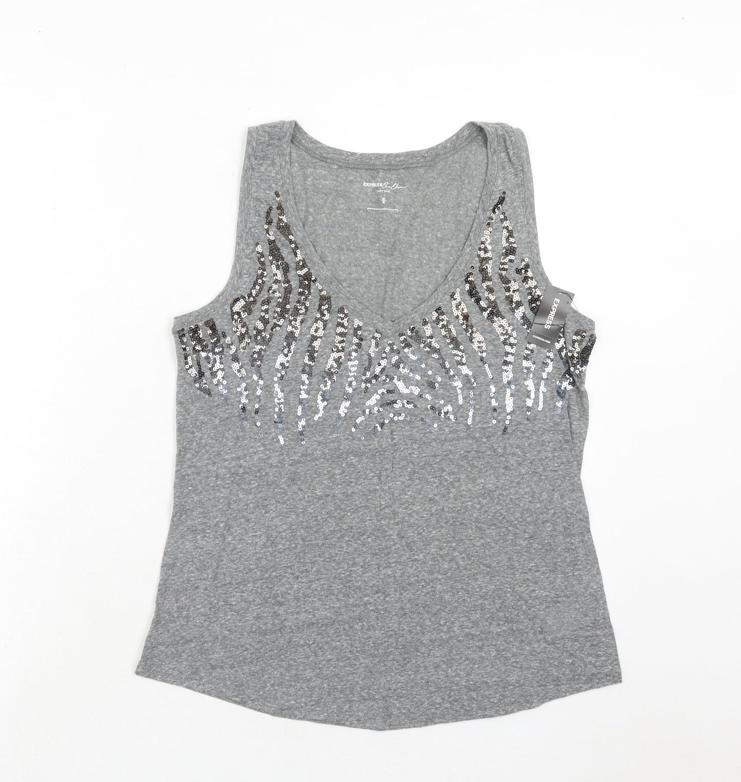 Womens UK Size M Express Grey Basic Tank