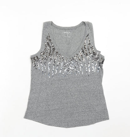 Womens UK Size M Express Grey Basic Tank
