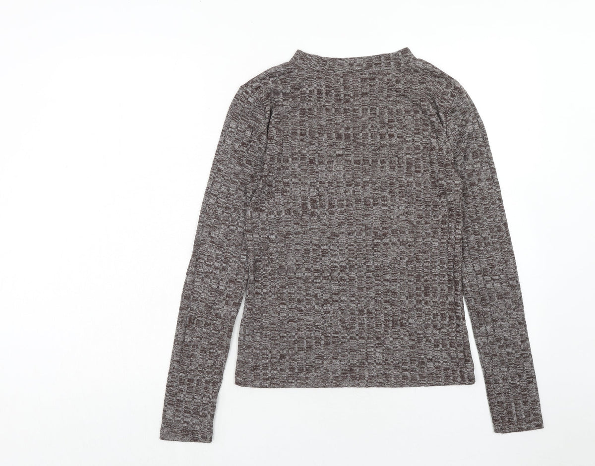 Brilliant Basics Womens Brown Round Neck Polyester Pullover Jumper Size S
