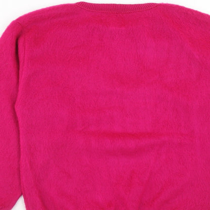 Classics & Co Womens Pink Round Neck Acrylic Pullover Jumper Size 10