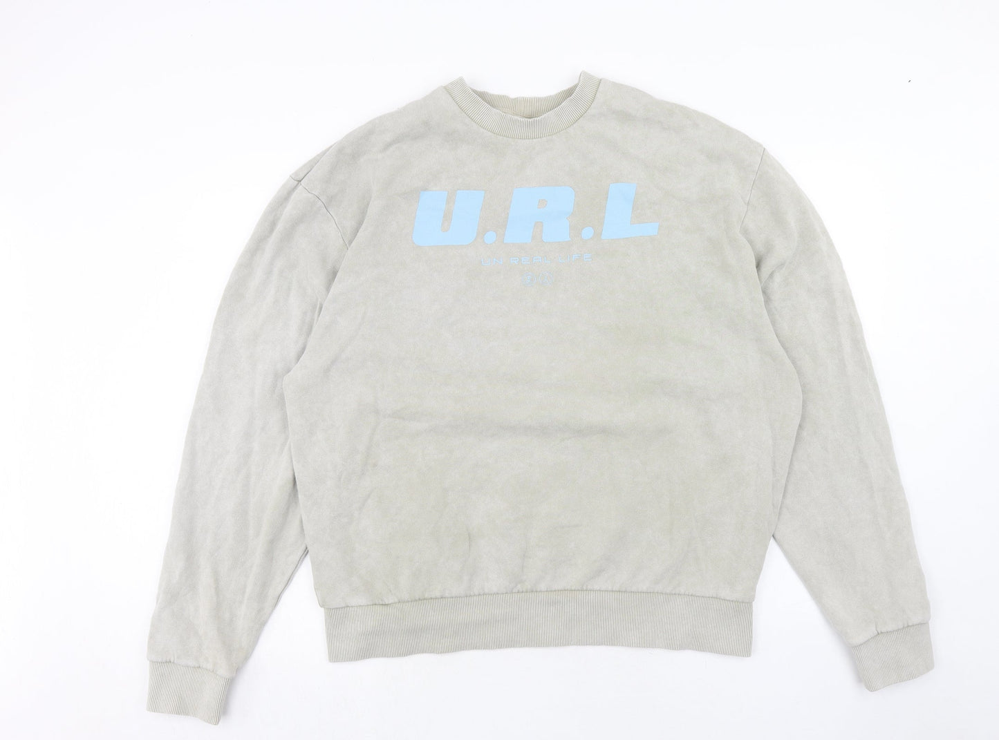 Mens UK Size L COLLUSION Grey Pullover Sweatshirt
