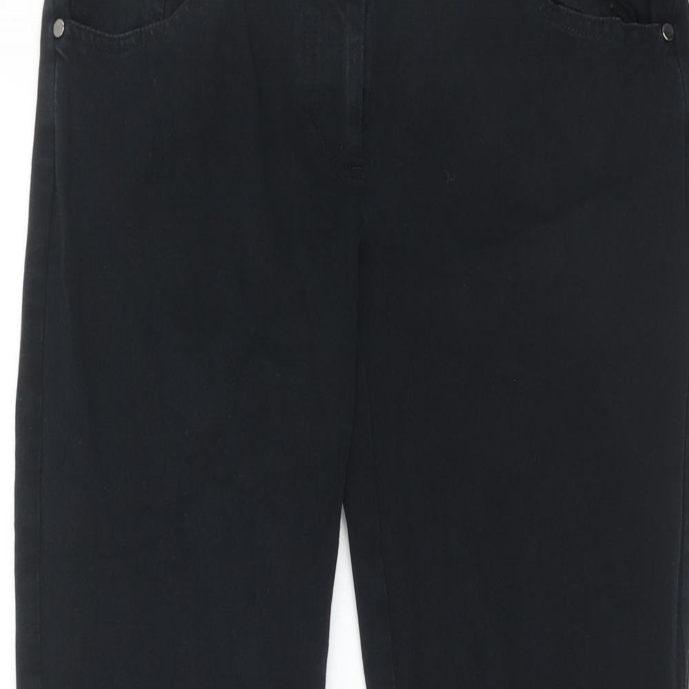 Penny Black Womens Black Cotton Straight Jeans Size 10 Regular Zip
