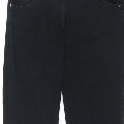 Penny Black Womens Black Cotton Straight Jeans Size 10 Regular Zip