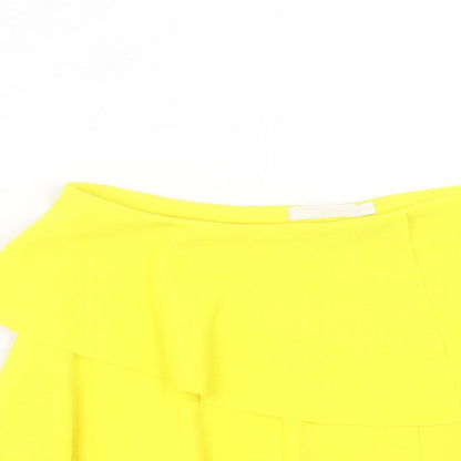 Vero & Lucy Womens Yellow Polyester Mini Skirt Size M Zip