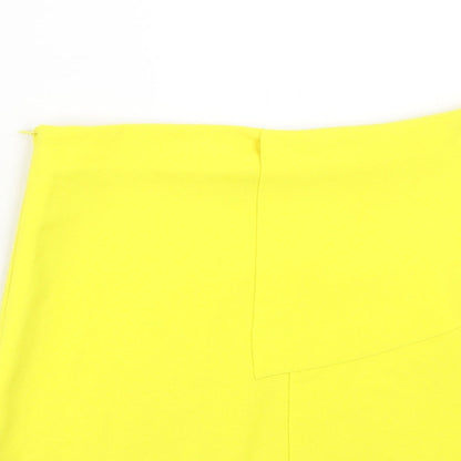 Vero & Lucy Womens Yellow Polyester Mini Skirt Size M Zip