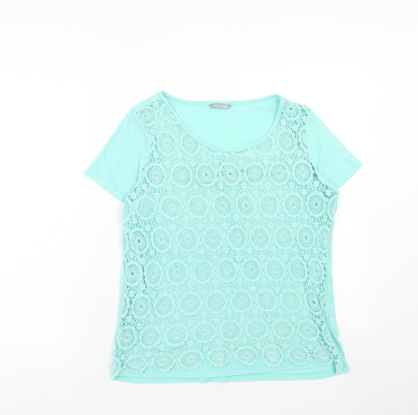 Womens UK Size 12 Marks and Spencer Blue Basic T-Shirt